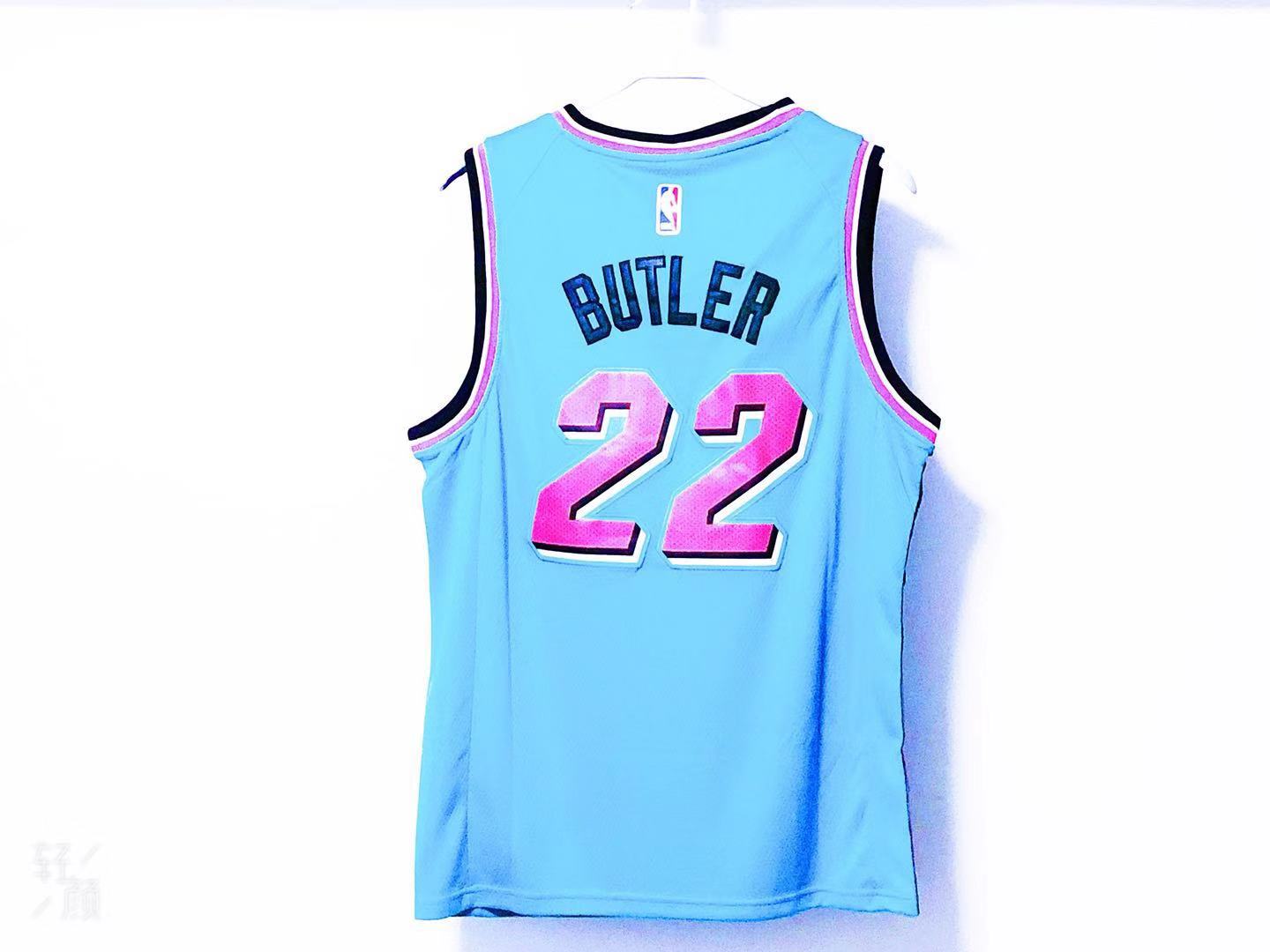 Men Miami Heat  #22 Butler light blue Nike Game NBA Jerseys